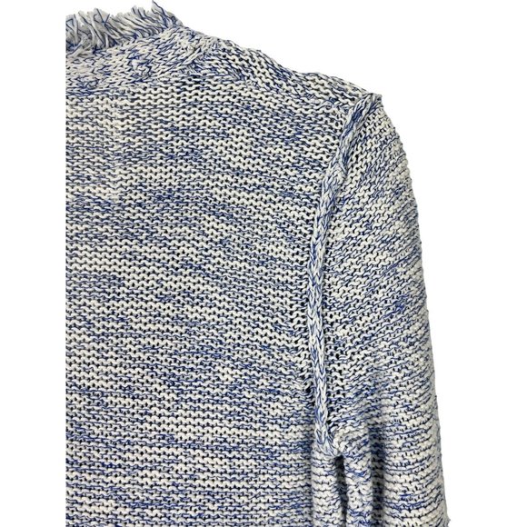 Angels of the North Woman's Small Two-Toned marbled blue white Woven Blazer - Picture 13 of 15